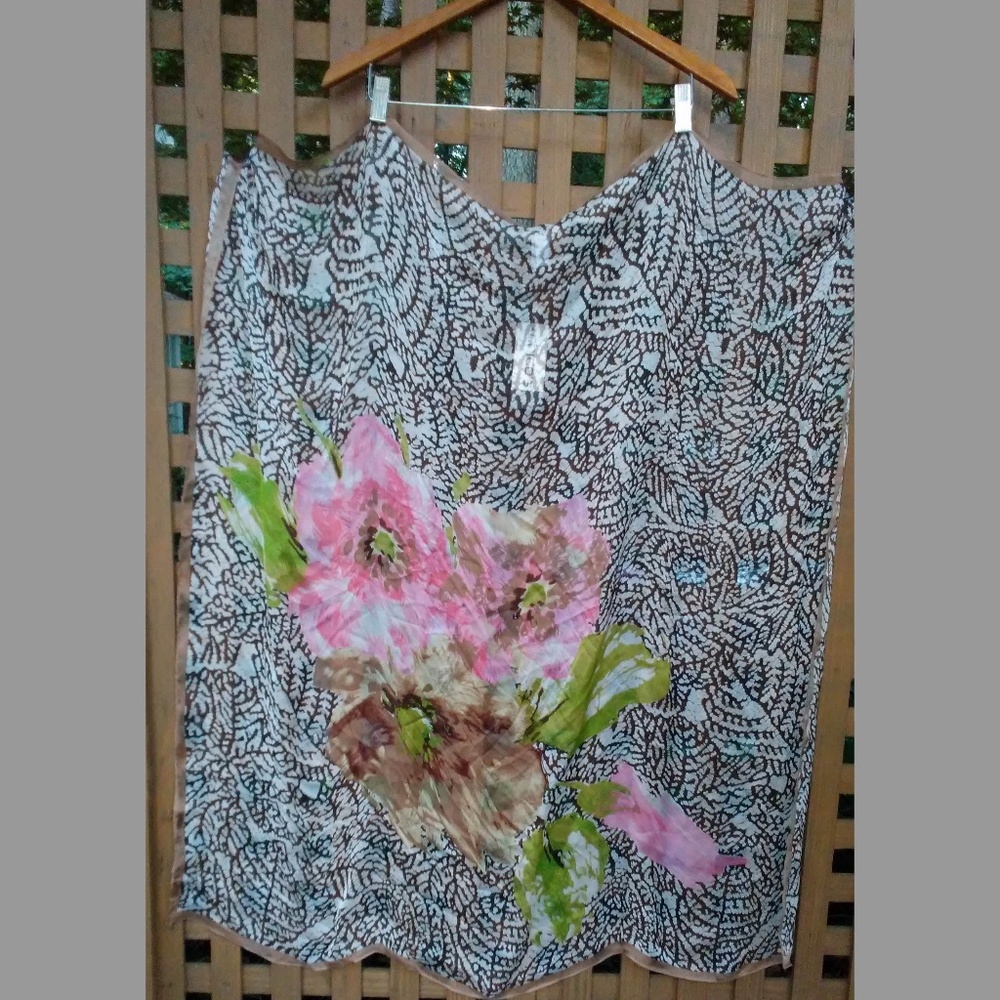 Chico's Floral Square Scarf 42" x 42"